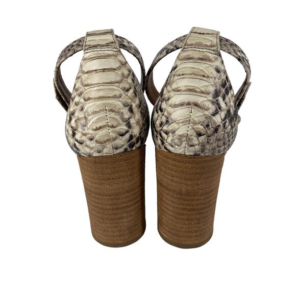 Women's STEVE MADDEN Size 6 Sara Faux Snakeskin Ankle Strap High Heel Sandals - Picture 4 of 13
